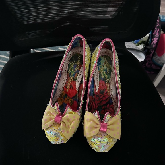 Irregular Choice Gold Glitter Heels - Picture 2 of 4